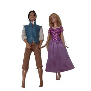 Mattel Disney Tangled Doll Lot Flynn Rider & Rapunzel